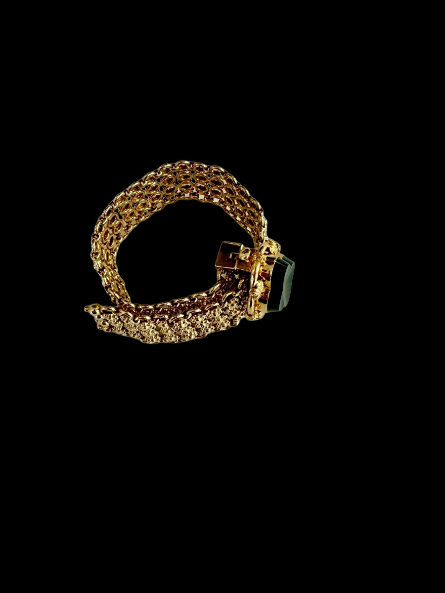 Bracelet ceinture en or et  jaspe sanguin 19 ème siècle