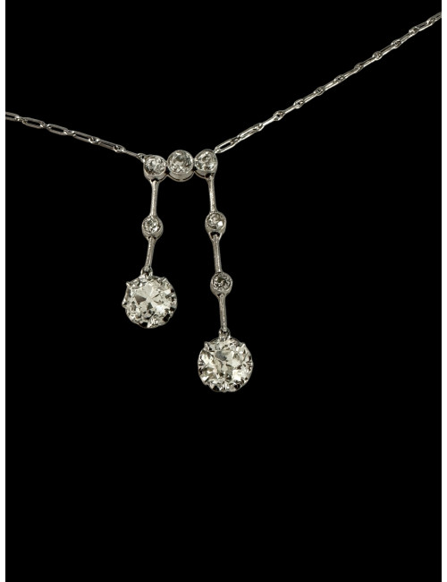 Collier Neglige En Or, Platine Et Diamants