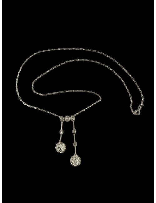 Collier Neglige En Or, Platine Et Diamants