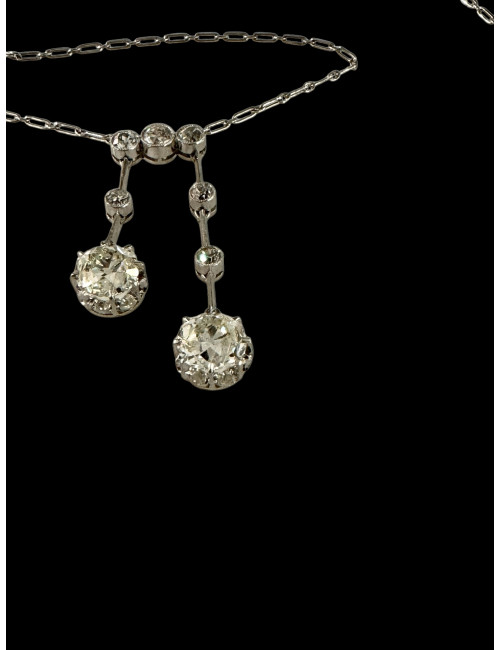 Collier Neglige En Or, Platine Et Diamants