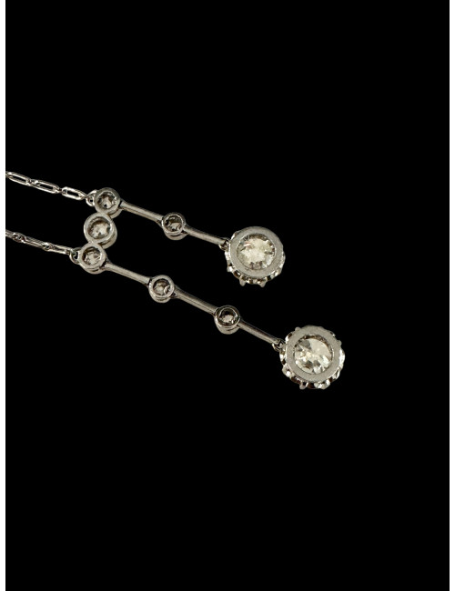 Collier Neglige En Or, Platine Et Diamants