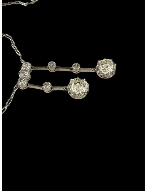 Collier Neglige En Or, Platine Et Diamants