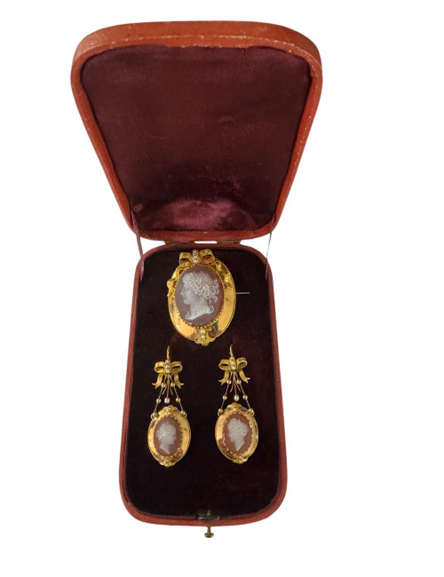 Parure d'Or, Camées Sur Agate Napoléon III