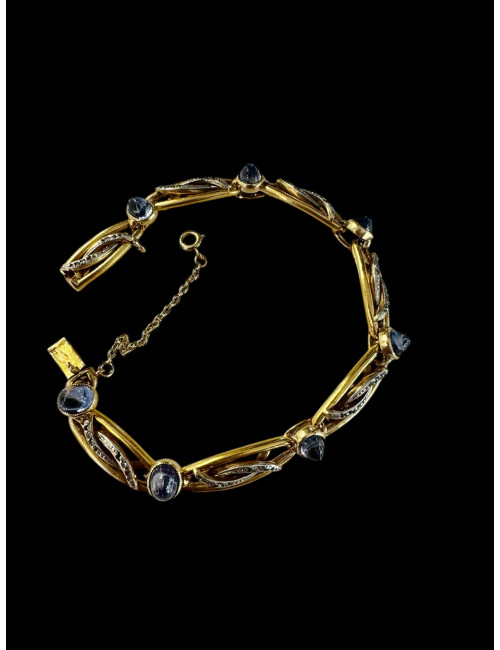 Bracelet Art-Nouveau en or, saphirs et diamants