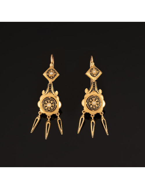 Paire de pendants d'oreilles d'époque Napoléon III